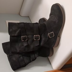 Maurices black suede boots, size 9